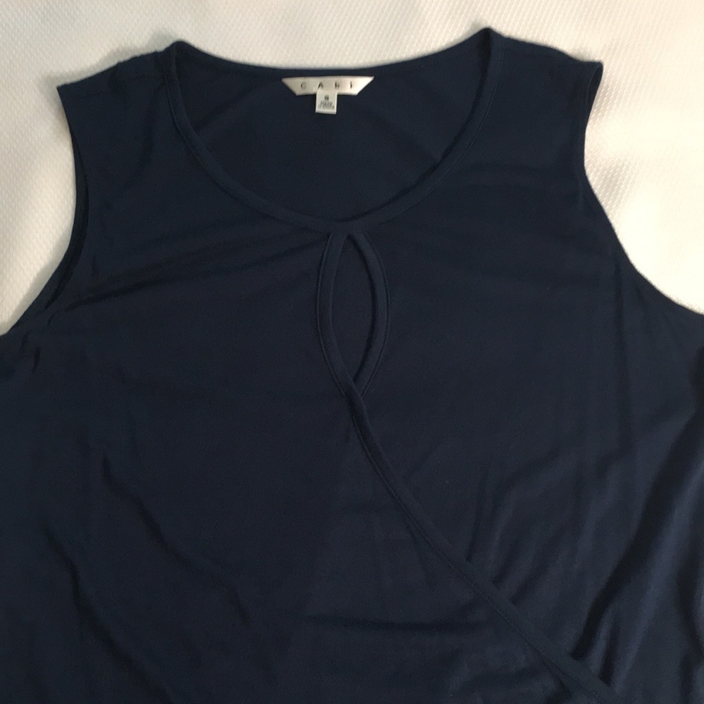 ~3 for $20~ CAbi blue sleeveless top shirt crisscross front